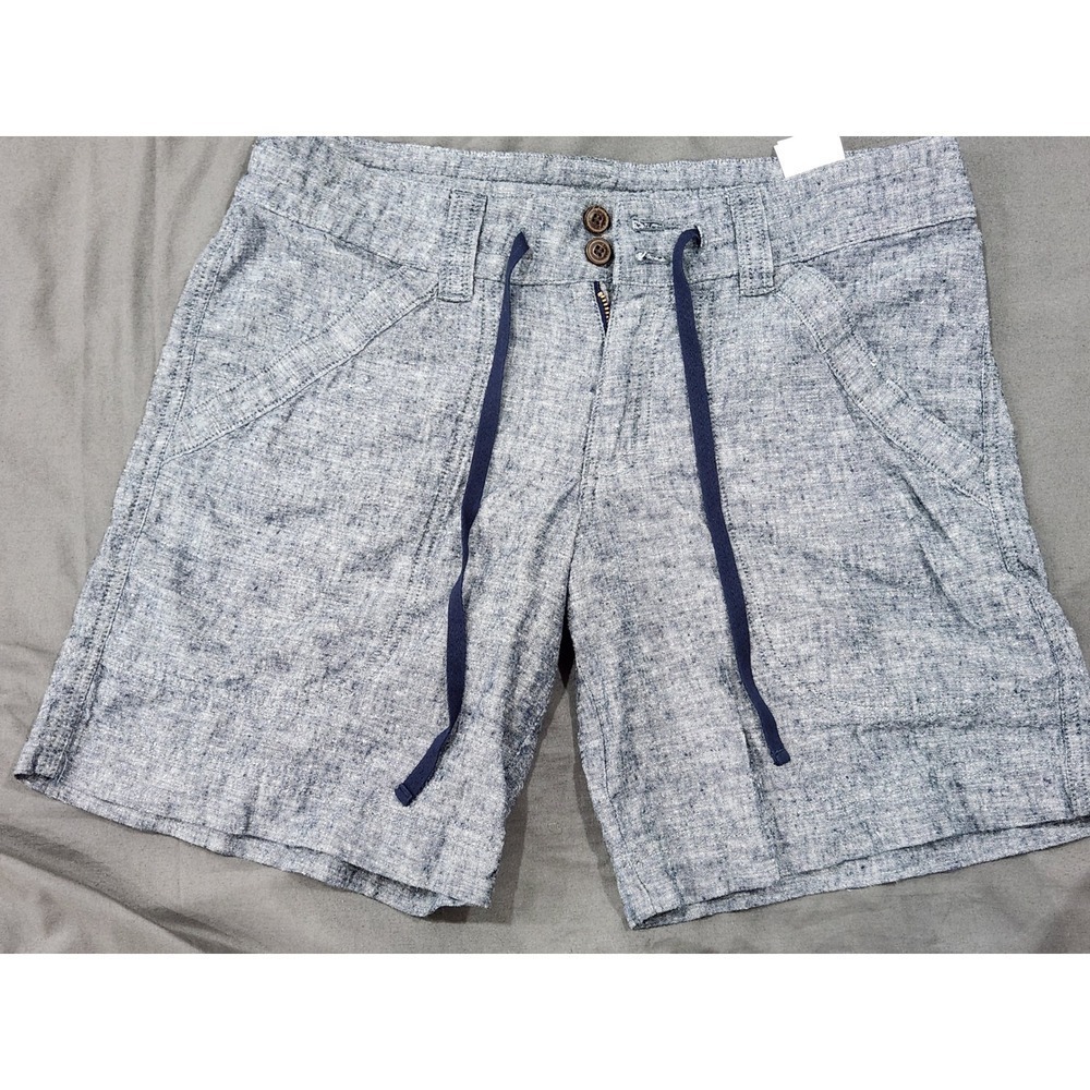 Patagonia Hemp Organic Cotton Shorts Blue Chambray Drawstring Womens 4 57075